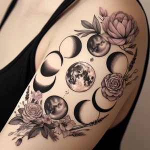 Moon Phases with Floral Elements